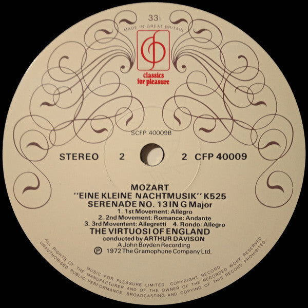 Wolfgang Amadeus Mozart - Dame Moura Lympany, The Virtuosi Of England, Arthur Davison : Piano Concerto No. 21 "Elvira Madigan" - Eine Kleine Nachtmusik (LP, RP)