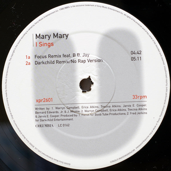 Mary Mary : I Sings (The Remixes) (12", Promo)