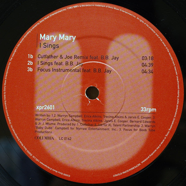 Mary Mary : I Sings (The Remixes) (12", Promo)