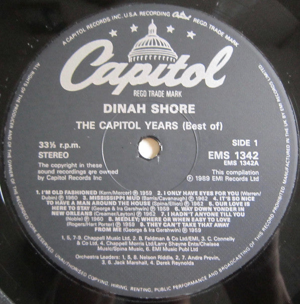 Dinah Shore : The Capitol Years (Best Of) (LP, Comp)