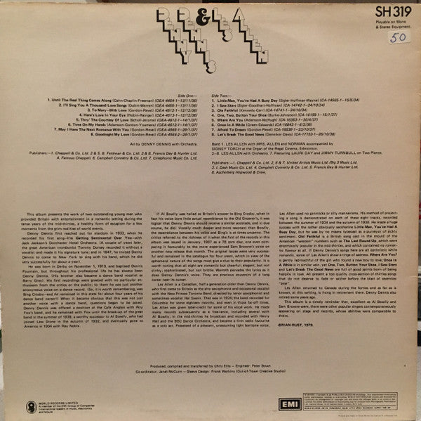 Denny Dennis & Les Allen : 1934 - 1938 (LP, Comp)