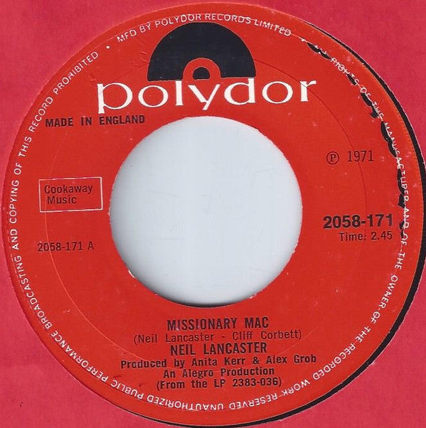 Neil Lancaster : Missionary Mac (7", Single)