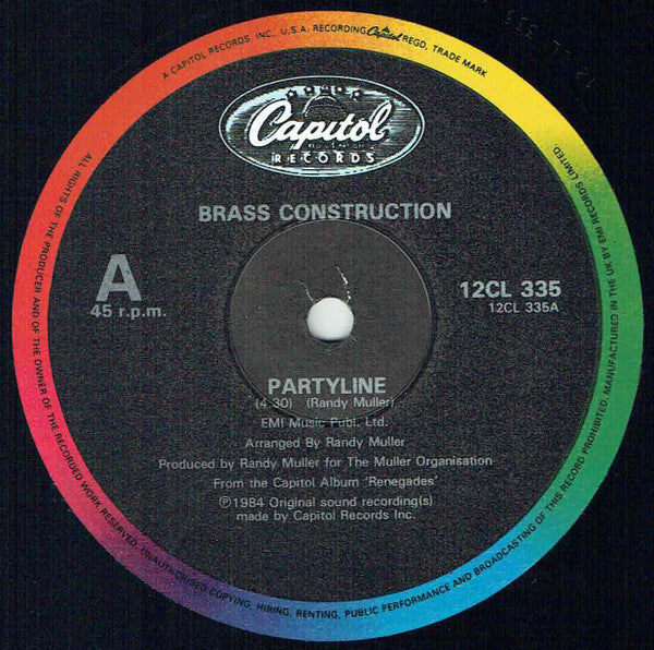 Brass Construction : Partyline (12")