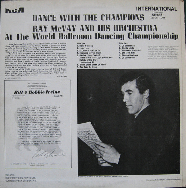 Ray McVay & His Orchestra : Dance With The Champions  (LP, Album)