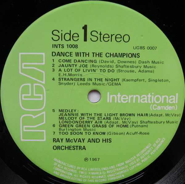 Ray McVay & His Orchestra : Dance With The Champions  (LP, Album)