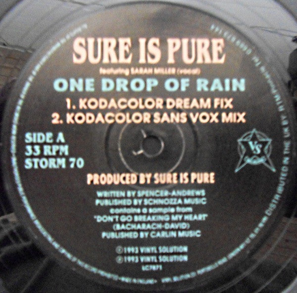 Sure Is Pure : One Drop Of Rain (12", Single)