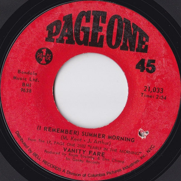 Vanity Fare : (I Remember) Summer Morning  (7")