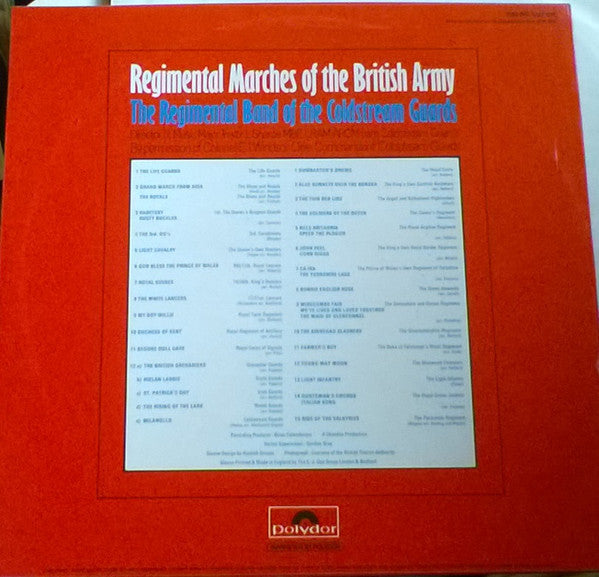 The Regimental Band Of The Coldstream Guards* : Regimental Marches Of The British Army (LP, Album)