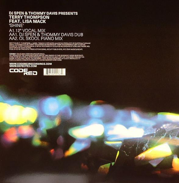 DJ Spen & Thommy Davis Presents Terry Thompson (3) Feat. Lisa Mack : Shine (12")