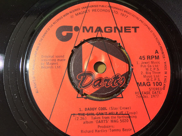 Darts : Daddy Cool / The Girl Can't Help It (7", Single, Promo)