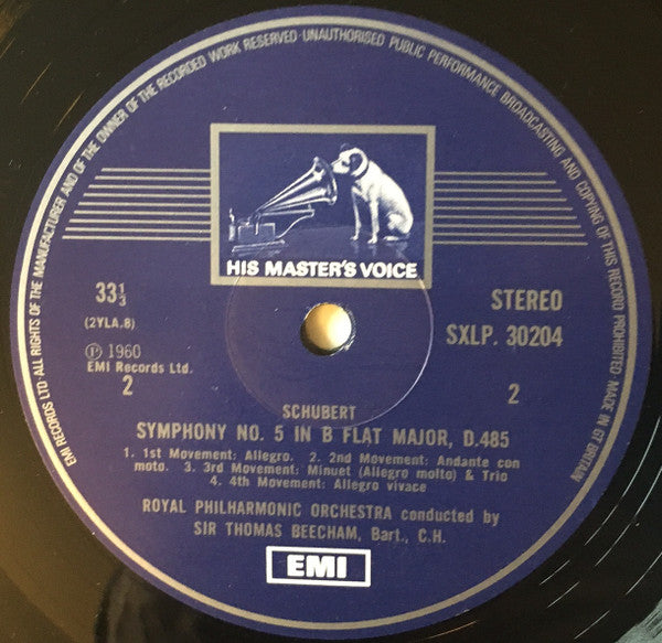 Sir Thomas Beecham Conducts Franz Schubert – Royal Philharmonic Orchestra : Symphonies 3 & 5 (LP, RE)