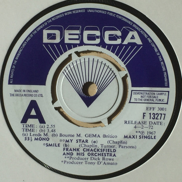 Frank Chacksfield & His Orchestra : My Star (7", EP, Promo)