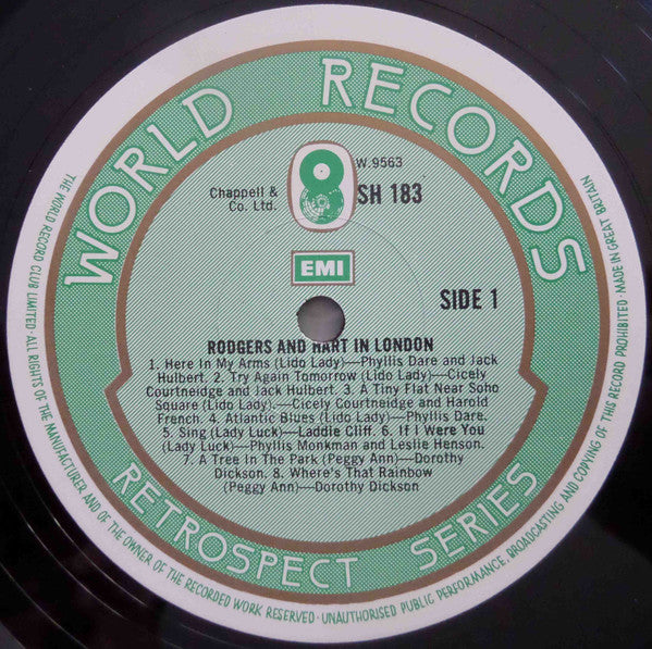 Various : Rodgers & Hart In London (LP, Comp, Mono, RM)