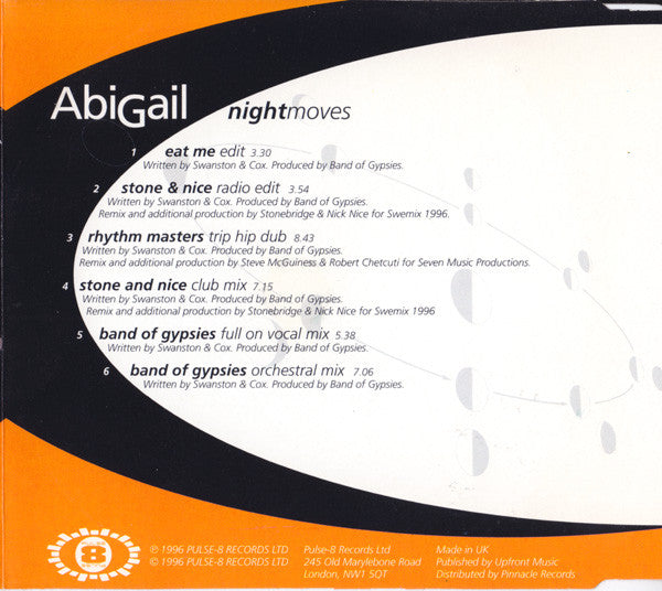 Abigail : Night Moves (CD, Single)