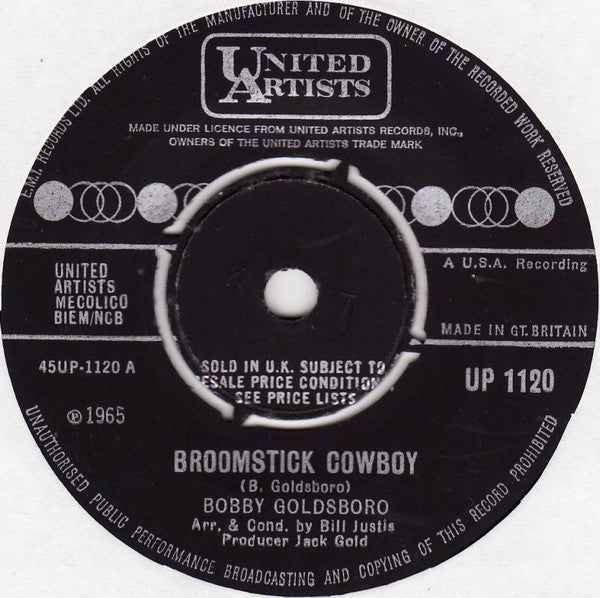 Bobby Goldsboro : Broomstick Cowboy (7", Single)