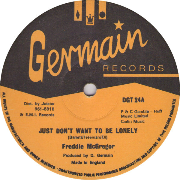 Freddie McGregor : Just Don't Want To Be Lonely (12")