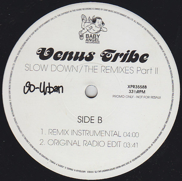 Venus Tribe : Slow Down (The Remixes Part II) (12", Promo)