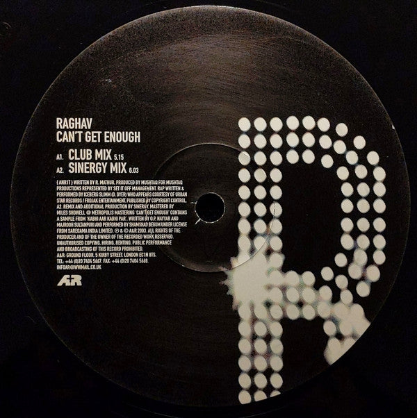 Raghav : Can't Get Enough (12")