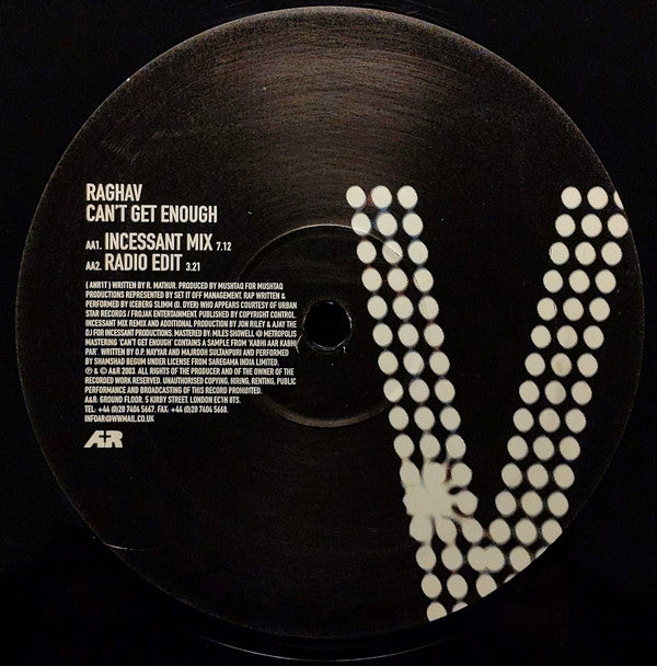 Raghav : Can't Get Enough (12")