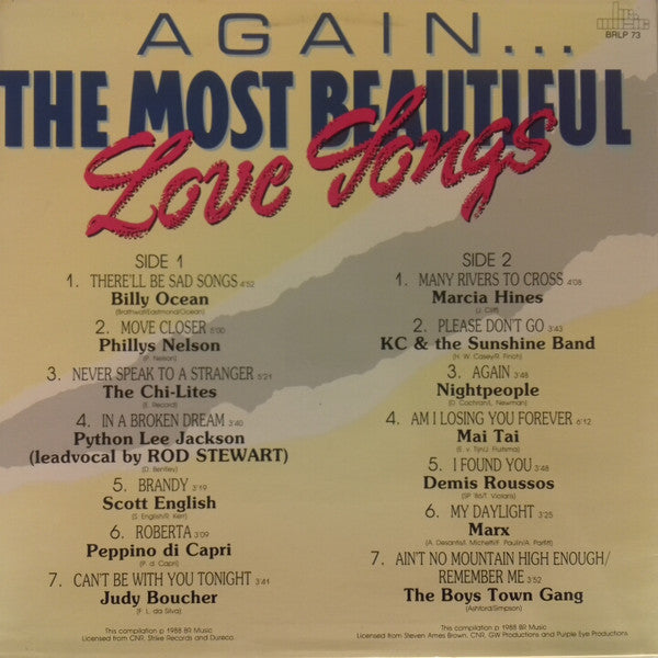 Various : Again ... The Most Beautiful Love Songs (LP, Comp)