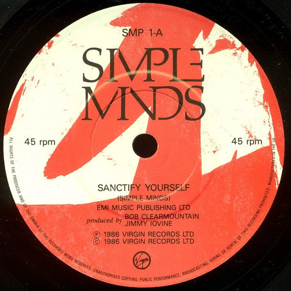 Simple Minds : Sanctify Yourself (7", Single + 7" + Ltd)