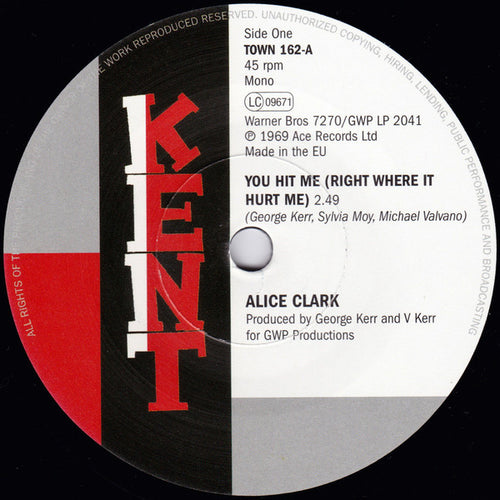 Alice Clark / The Devonnes : You Hit Me (Right Where It Hurt Me) / I Couldn't Build A World (With You On The Outside) (7", Single)