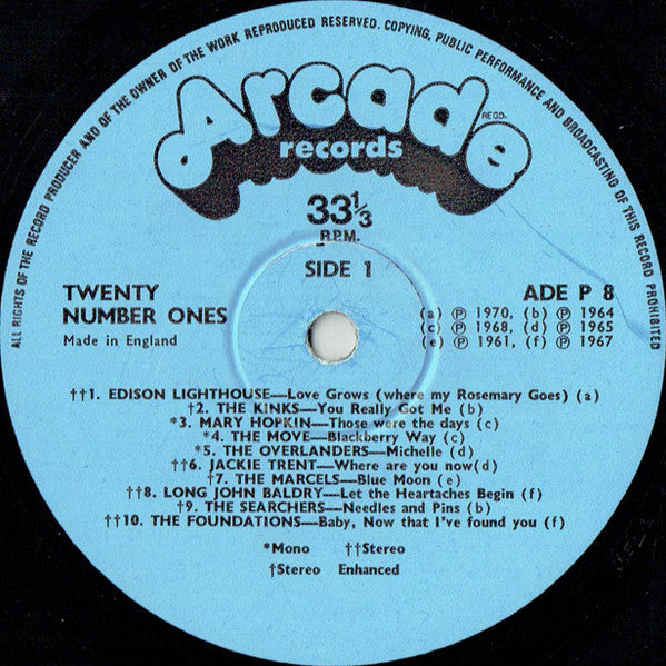 Various : 20 Number 1's (LP, Comp, Mono, RM, Blu)