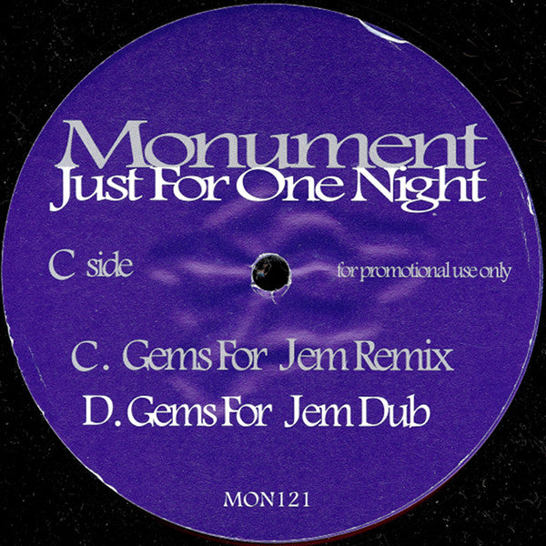 Monument (2) : Just For One Night (2x12", Promo)