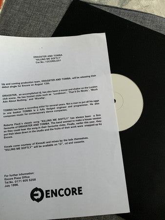 Dragster (2) & Tomba : Killing Me Softly (12", Promo, W/Lbl)