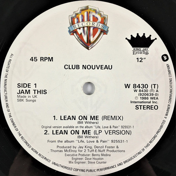 Club Nouveau : Lean On Me (12")