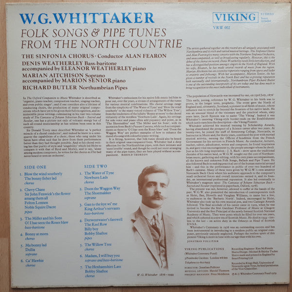 William Gillies Whittaker : Blow The Wind Southerly : Folk Songs & Pipe Tunes From The North Countrie (LP, Album)