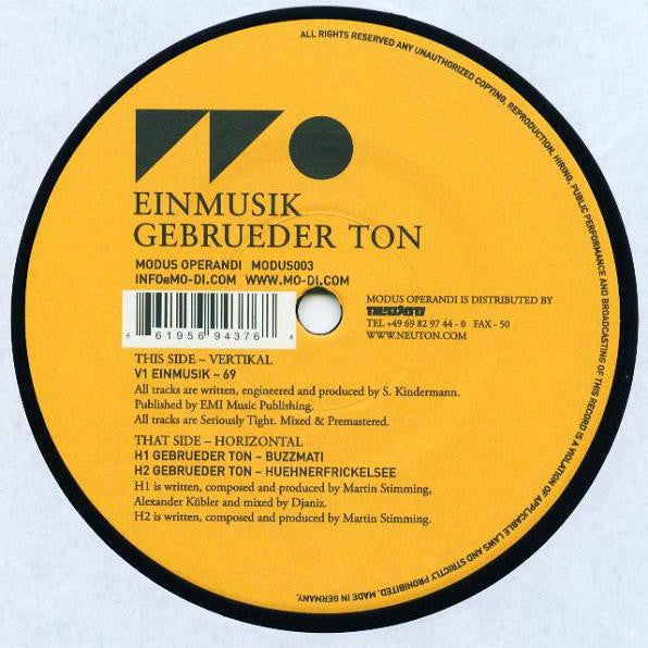 Einmusik / Gebrüder Ton : Dishes (12")