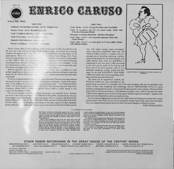 Enrico Caruso : Great Voices Of The Century - Volume Two (LP, Comp)