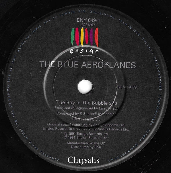 The Blue Aeroplanes : The Boy In The Bubble (7", Single)