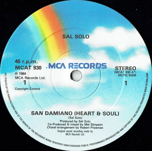Sal Solo : San Damiano (Heart & Soul) (12")