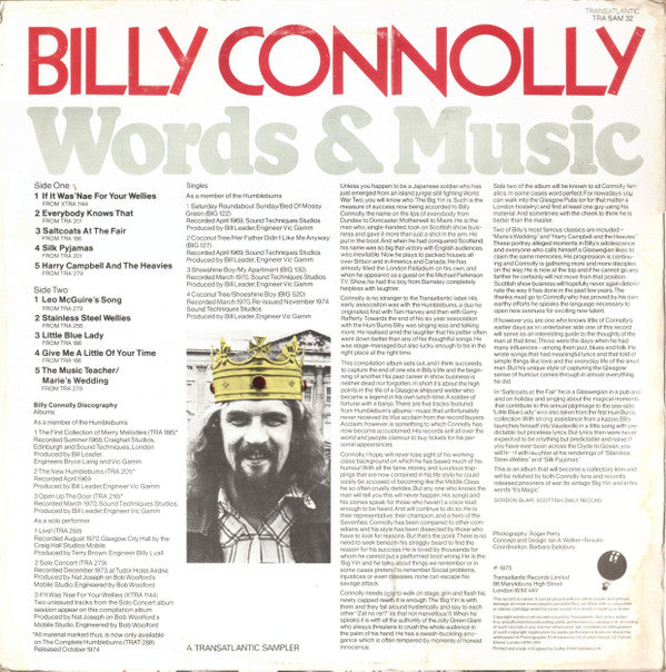 Billy Connolly : Words & Music (LP, Album, Comp, Smplr)