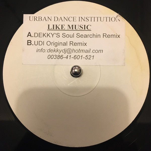 Urban Dance Institution : Like Music (12", W/Lbl, Sti)