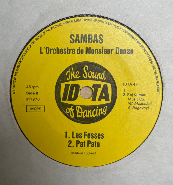 L'Orchestre De Monsieur Danse : Cha Cha Chas / Sambas (7")