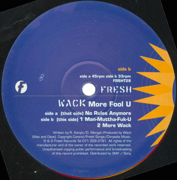 Wack : More Fool U (12")