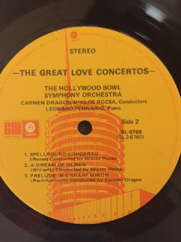 The Hollywood Bowl Symphony Orchestra : The Great Love Concertos (LP, Album, Comp)