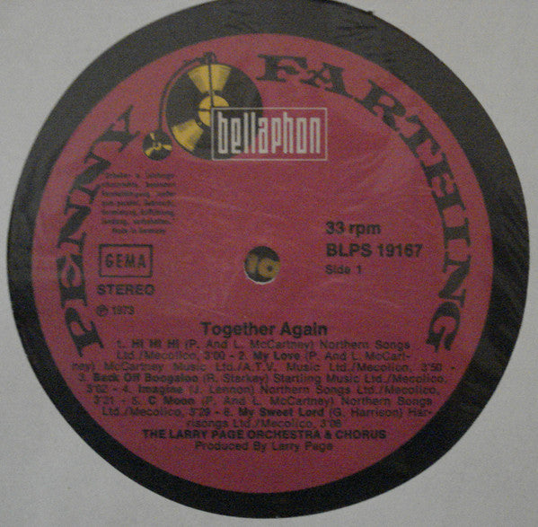 Larry Page Orchestra : Their Melodies Together Again (LP, Album, Gat)