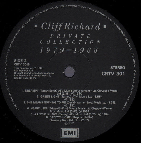 Cliff Richard : Private Collection (1979 - 1988) (2xLP, Comp)
