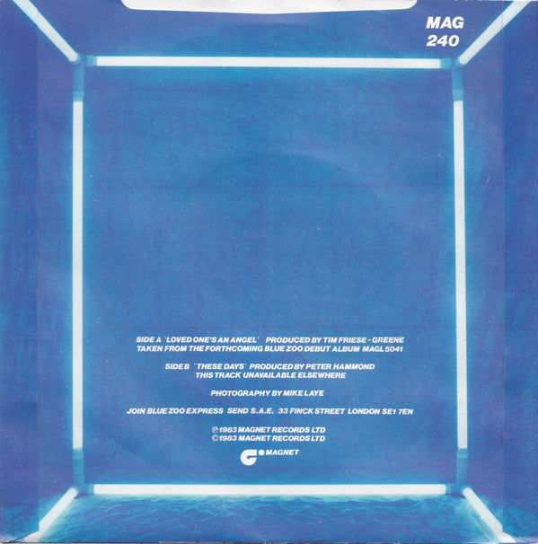Blue Zoo : Loved One's An Angel (7", Single)