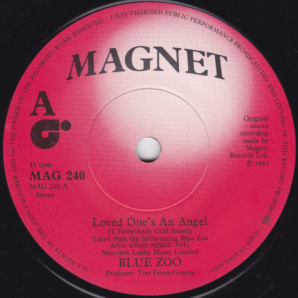 Blue Zoo : Loved One's An Angel (7", Single)