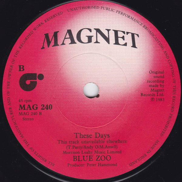 Blue Zoo : Loved One's An Angel (7", Single)