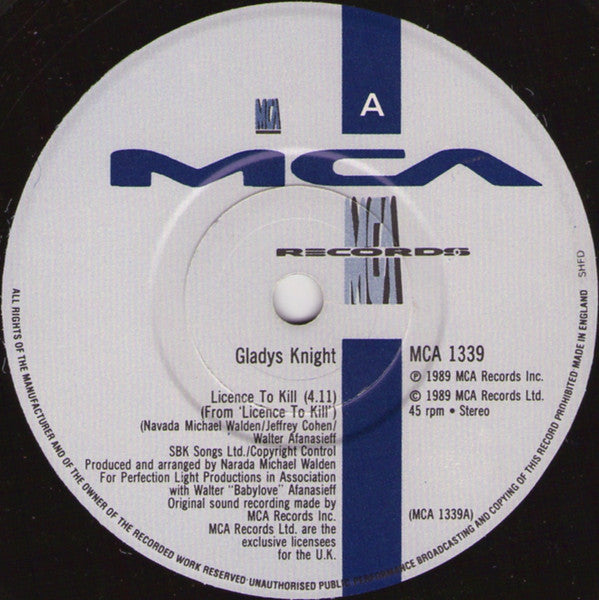 Gladys Knight : Licence To Kill (7", Single, Gol)