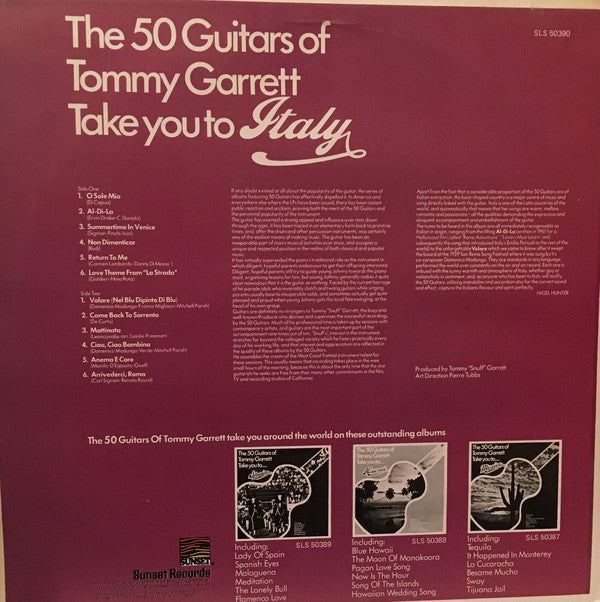 The 50 Guitars Of Tommy Garrett : The 50 Guitars Of Tommy Garrett Take You To Italy (LP, Album, RE)