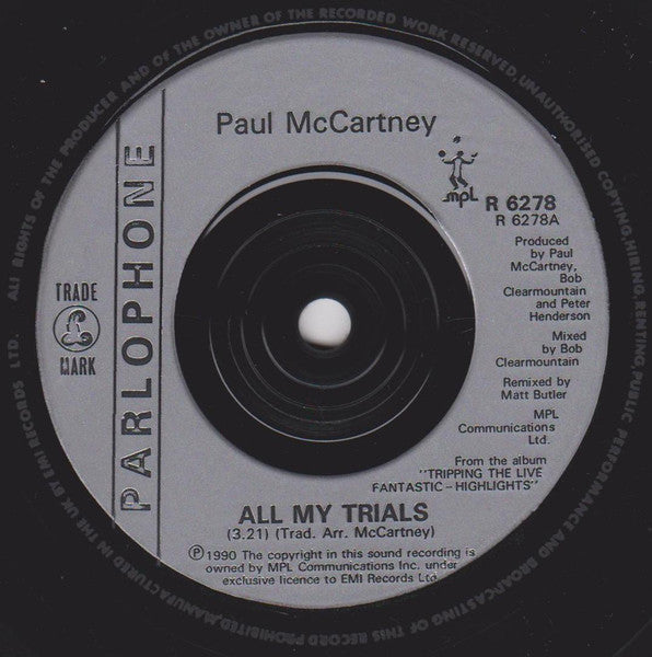 Paul McCartney : All My Trials (7", Single, Inj)