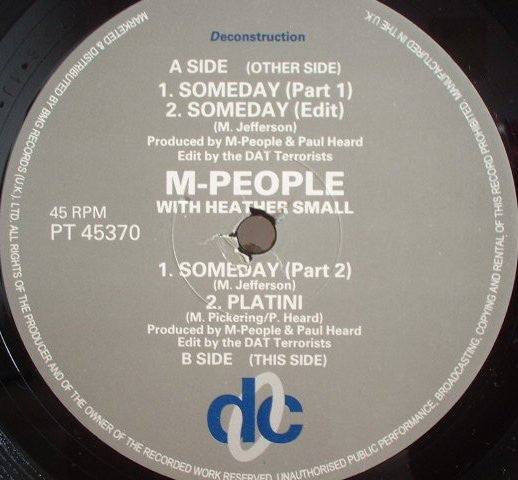 M People With Heather Small : Someday (12", Single)