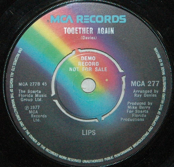 LIPS (2) : Hubble Bubble / Together Again (7", Single, Promo)